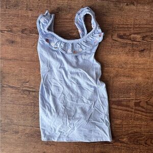 Mini Boden Strawberry Embroidered Cross Bank Tank Top- Size 8-9yr